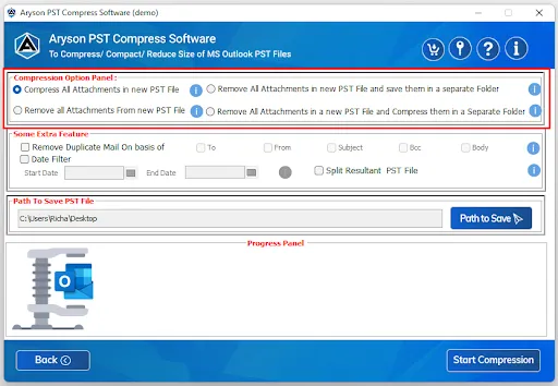 selected PST files